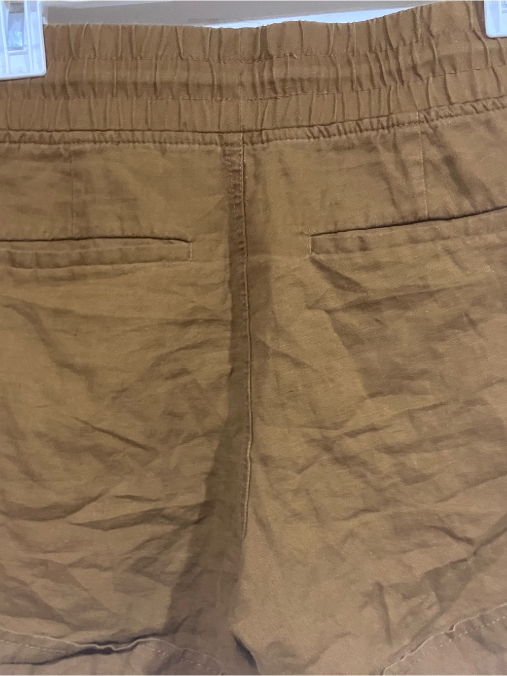 Athleta Cabo 100% Linen Pull On Shorts Women’s 4 Brown Drawstring Pockets Summer - Picture 4 of 9
